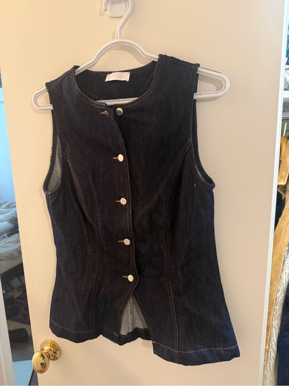 Isalis Denim Button Front Vest
